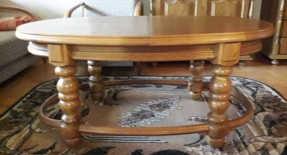 Ława dębowa owalna