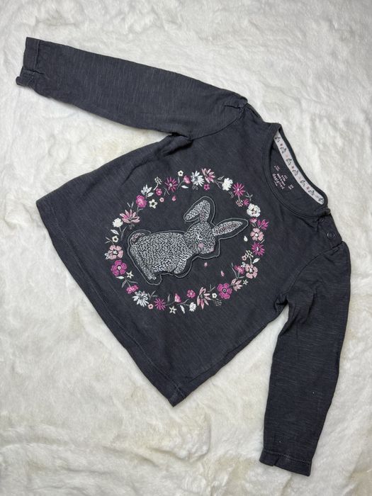 Szara bluzka z długim rękawem dla dziewczynki