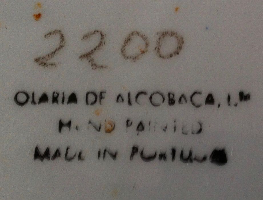 terrina faiança alcobaça marcada e numerada