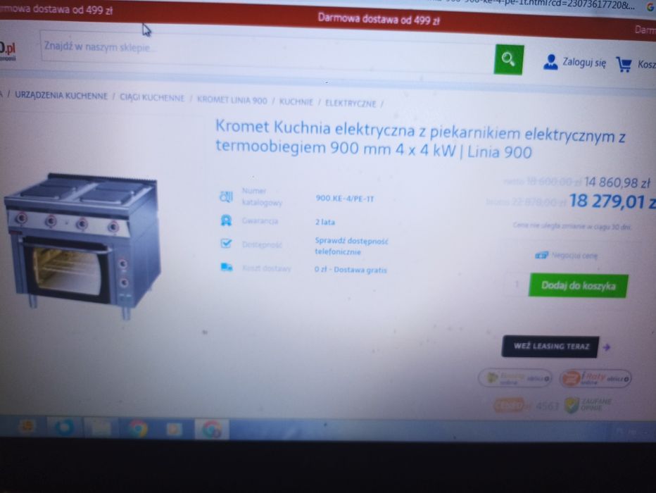 Kromet piekarnik kuchnia elektryczna gastronomiczna