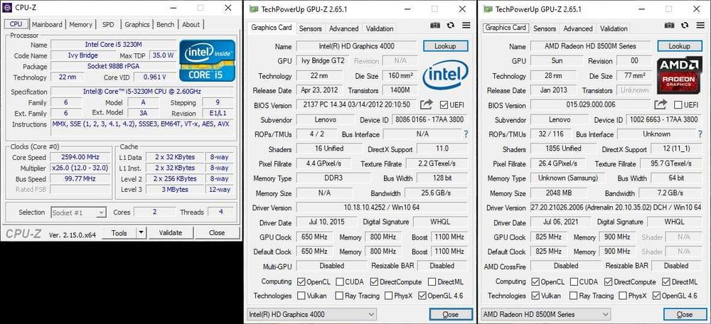 Ноутбук Lenovo G500 / i5-3230M / HD 8570M / 8GB / 120GB SSD / USB 3.0