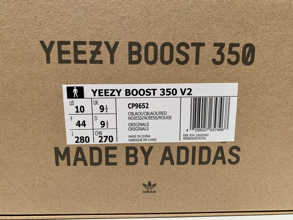 Adidas Yeezy Black Red 44 EU / 10 US BRED