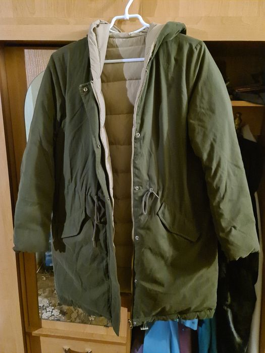 Куртка Парка пуховик женская  xl
двусторонняя zara