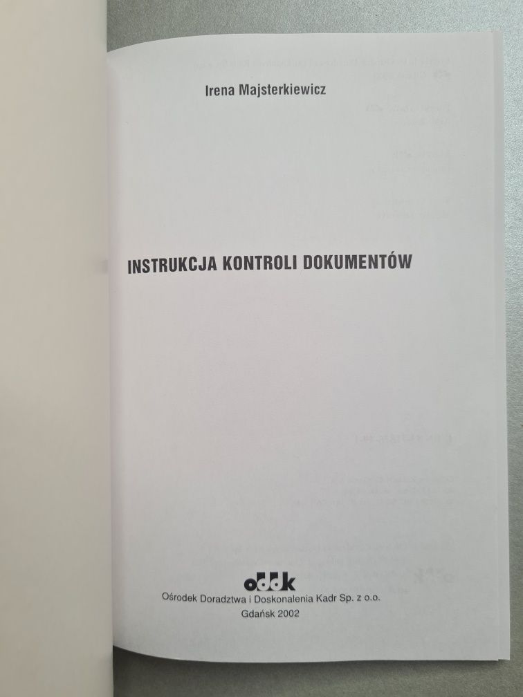Instrukcja kontroli dokumentów - Irena Majsterkiewicz
