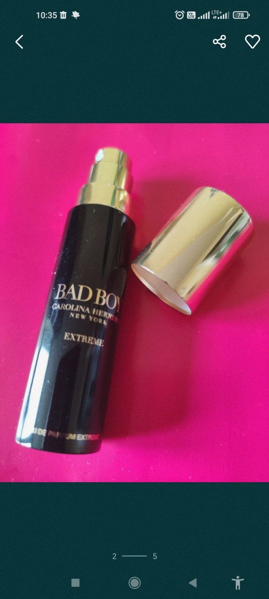 Bad boy extreme Carolina Herrera 10ml travel spray