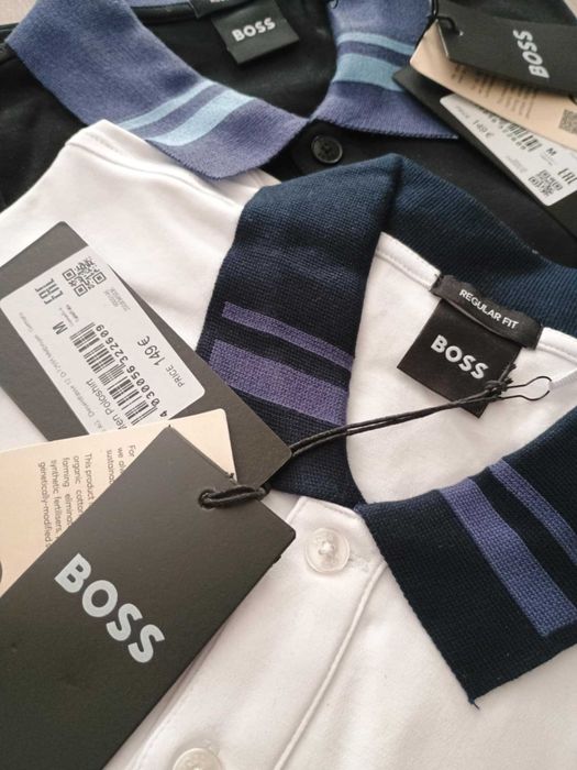 Koszulka polo Hugo Boss regular fit, biała rozmiar L promocja