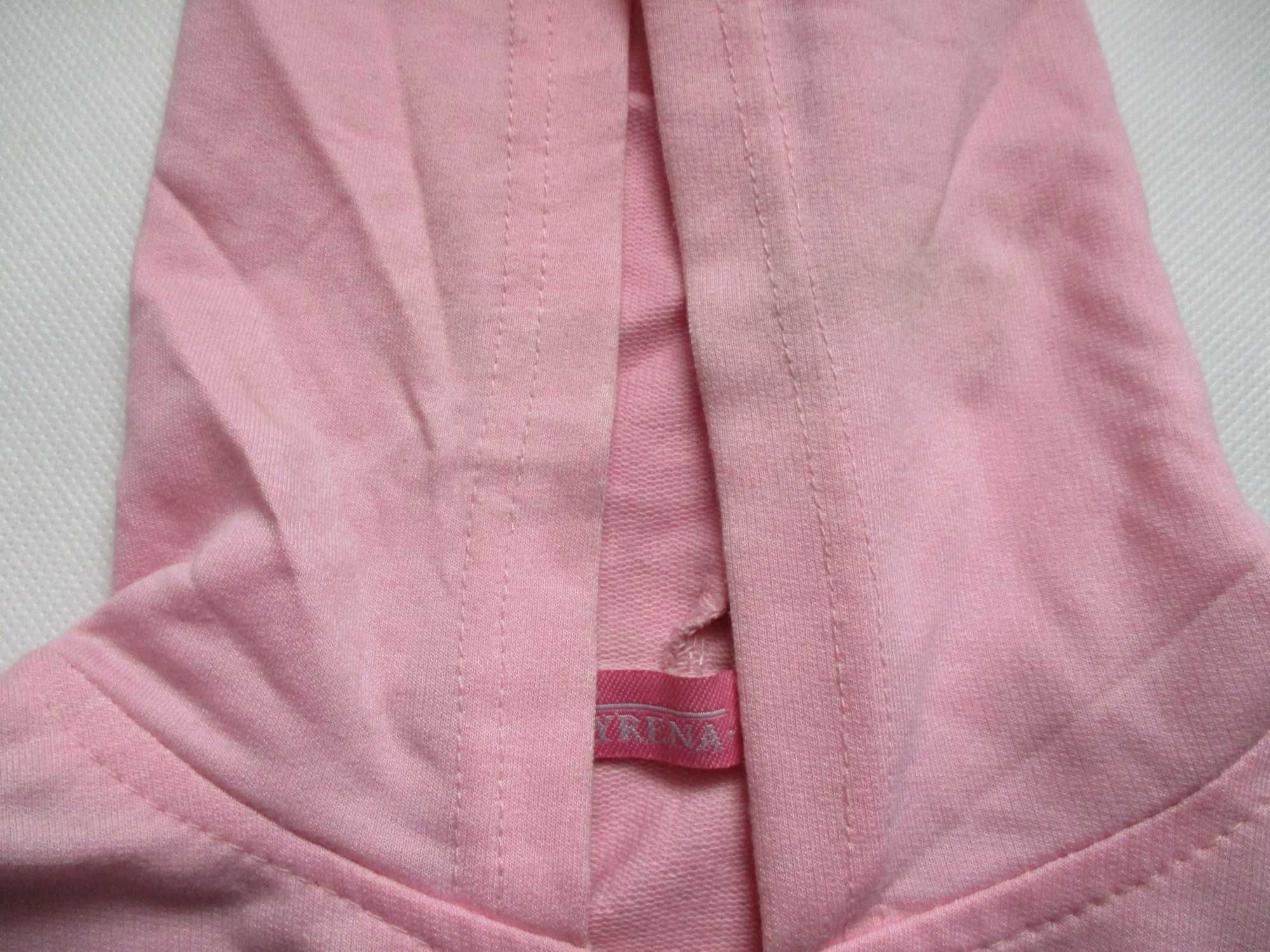 Bluza dresowa cienka różowa rozpinana  128
