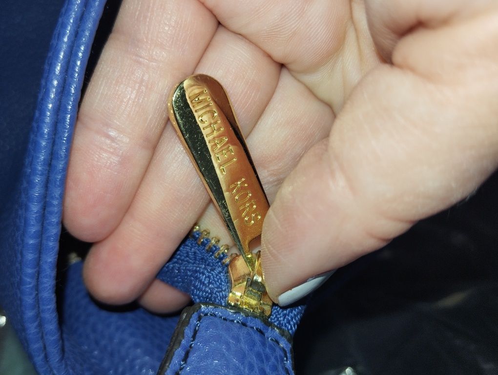 Torba shopperka duża Michael Kors chabrowa