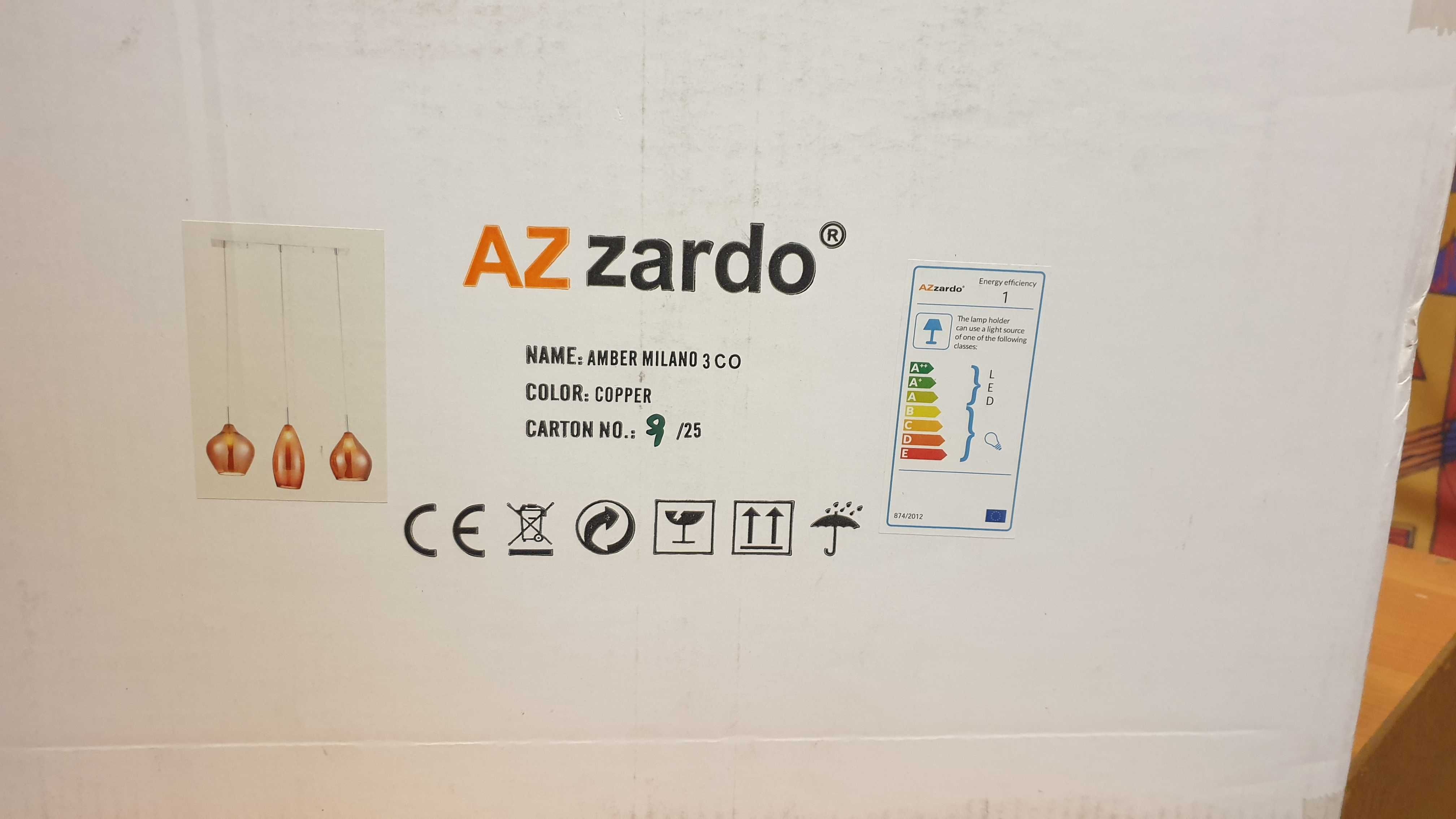 Lampa Azzardo Amber Milano 3 Cooper (kolor miedziany)