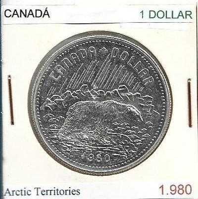 Canadá -  1 Dollar - 1980 - - Territórios do Ártico - - Moeda de Prata