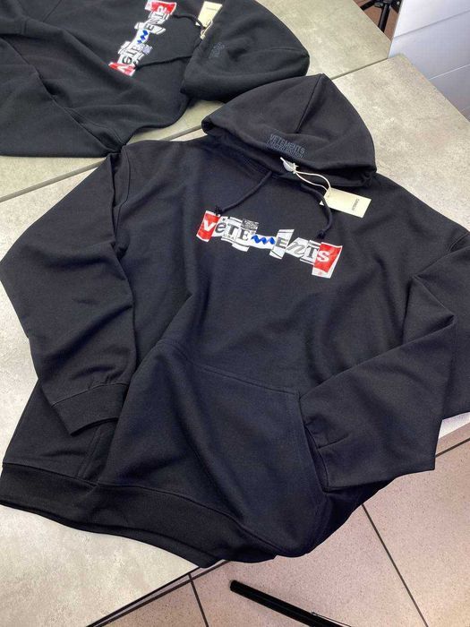 Черная кофта Vetements свитшот Ветмо худи с принтом оверсайз sg267