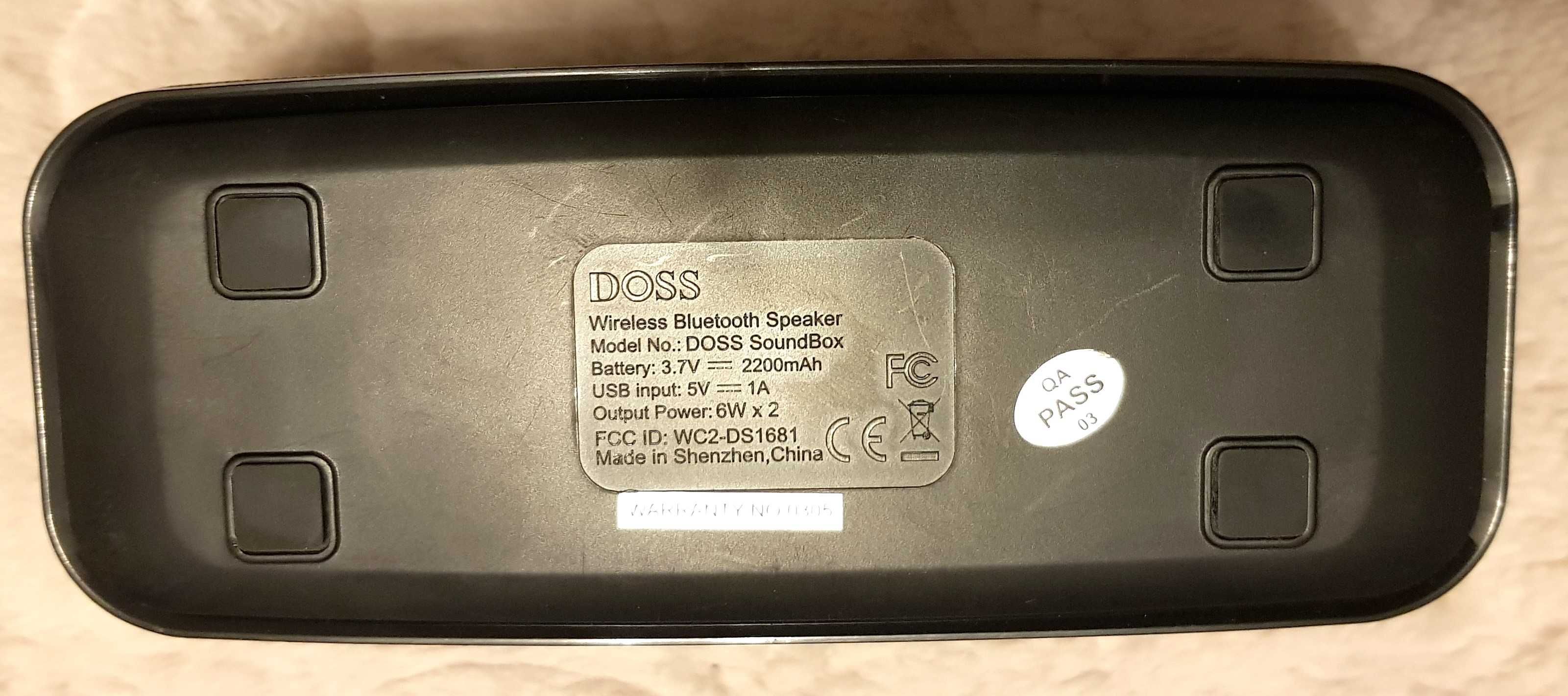 Głośnik bluetooth Soundbox DOSS 12W Bass