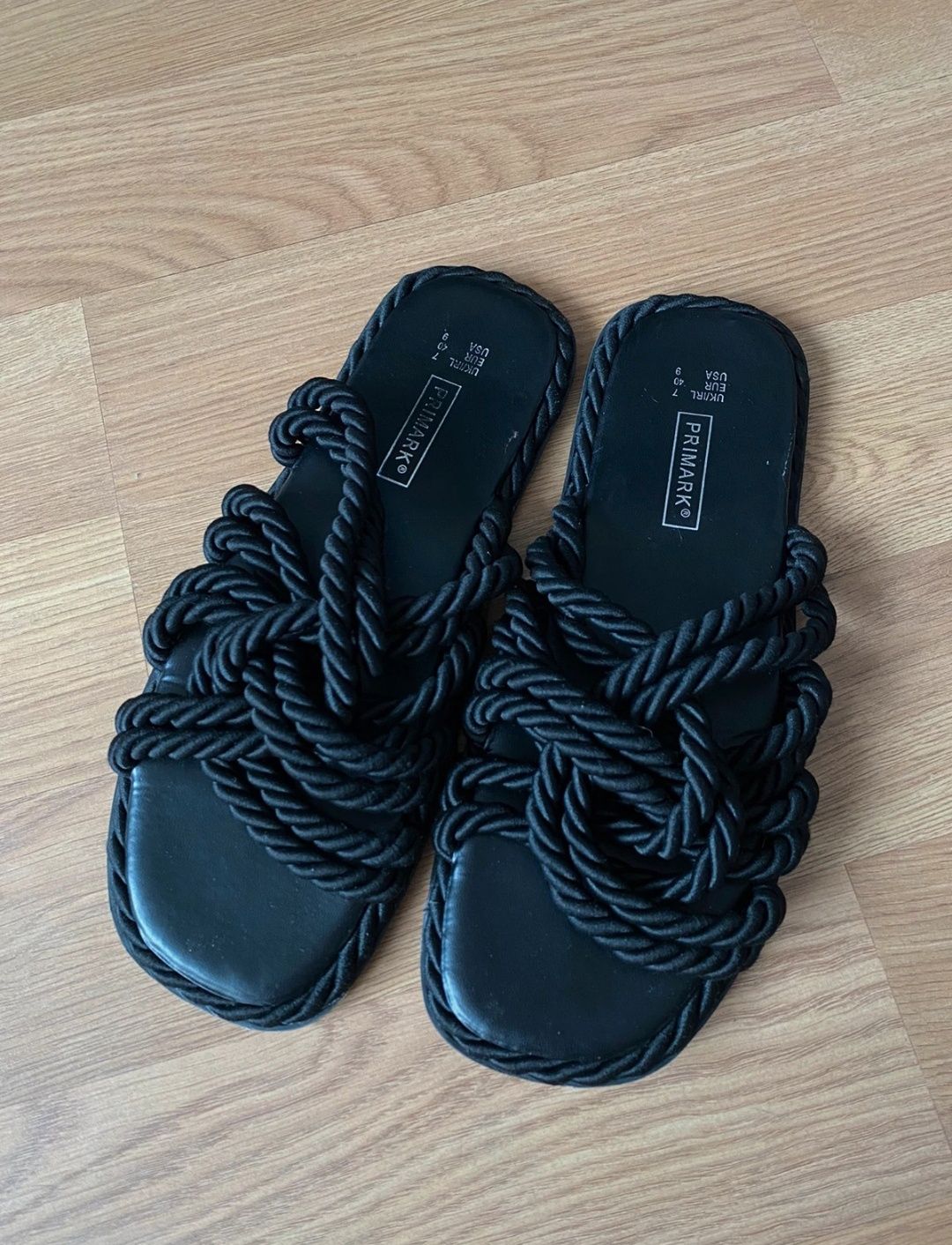 Klapki damskie czarne Primark, rozmiar 40