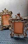 2 molduras antigas vintage ferro cor bronze