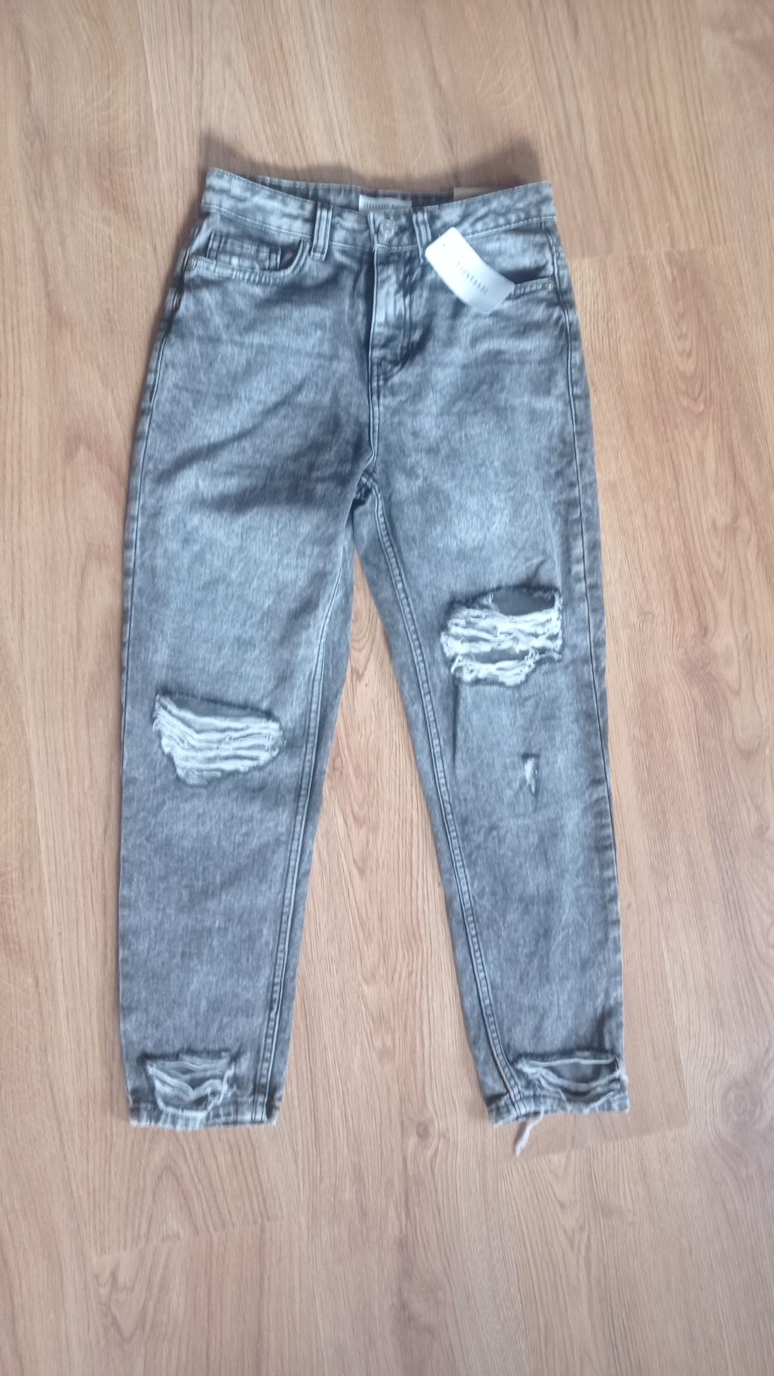 Spodnie Mom jeans terranova r. 40 jak 36 szare