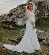 Suknia ślubna Lillian West XS/S prosta suknia rustykalna boho