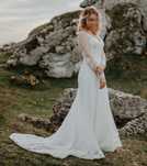 Suknia ślubna Lillian West XS/S prosta suknia rustykalna boho