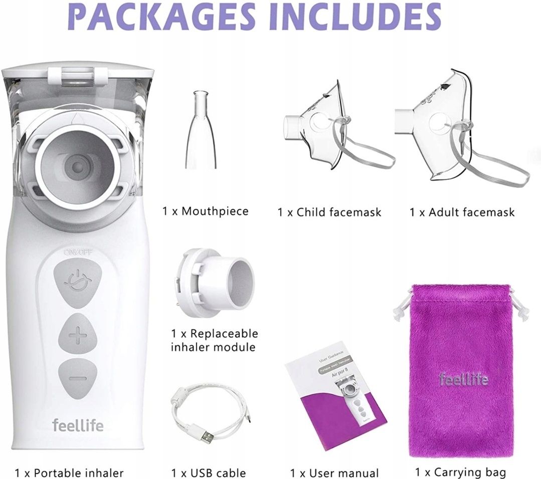 Przenośny inhalator Nebulizator Feellife Air Pro VIII