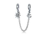 Srebrny Koralik Charms Chain Kotwica Koła Ster Dw018