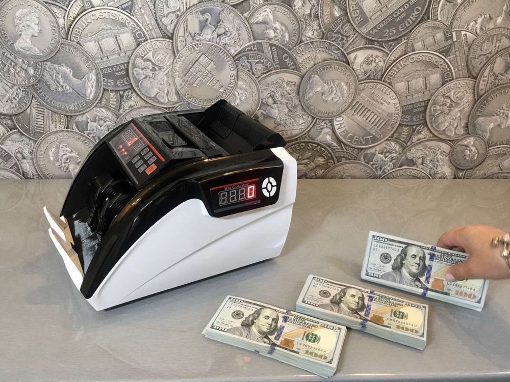 Счетчик банкнот, счетная машинка с детектором валюты
