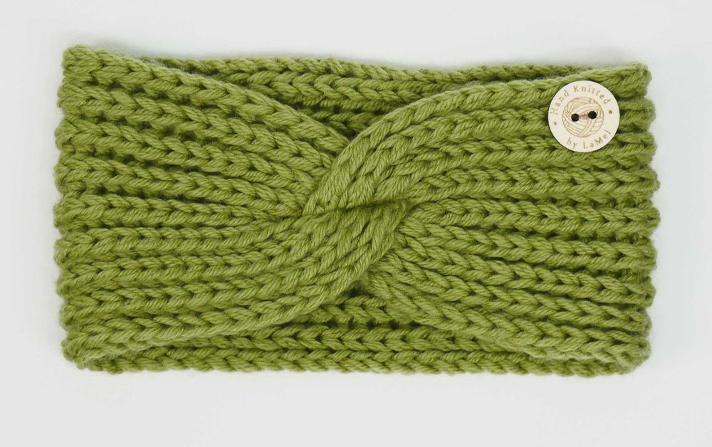 LaMel Opaska wełniana na głowę uszy handmade obw.50-54cm