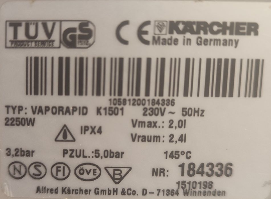 Пароочисник Karcher vaporapid 1501
