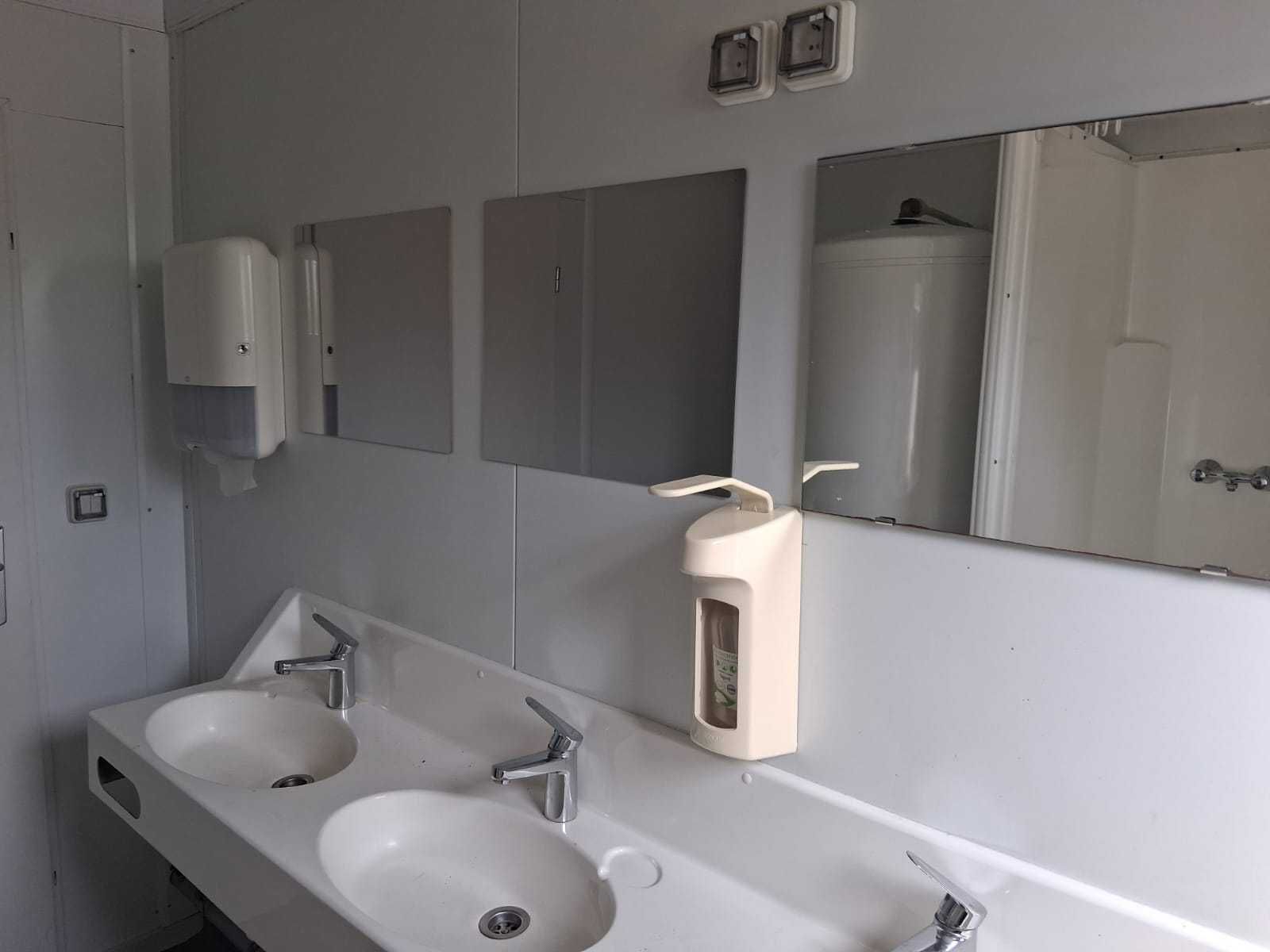 Kontener sanitarny uniwersalny 20' - prysznice, umywalki, WC, pisuary