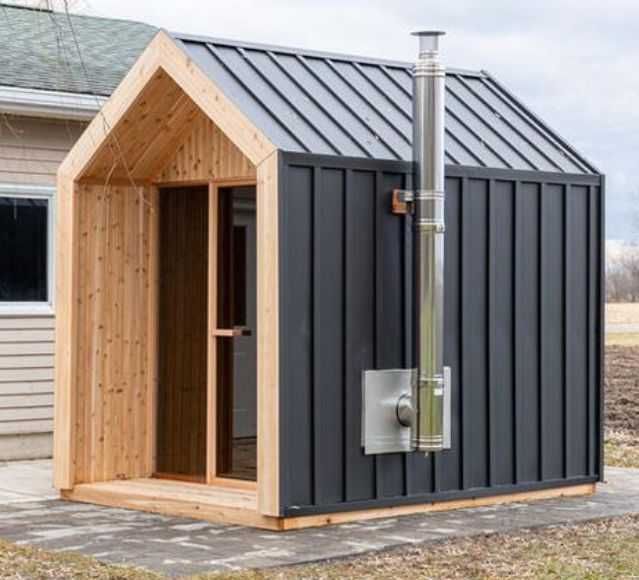 Sauna drewniana ogrodowa, fińska, nowoczesna, PREMIUM