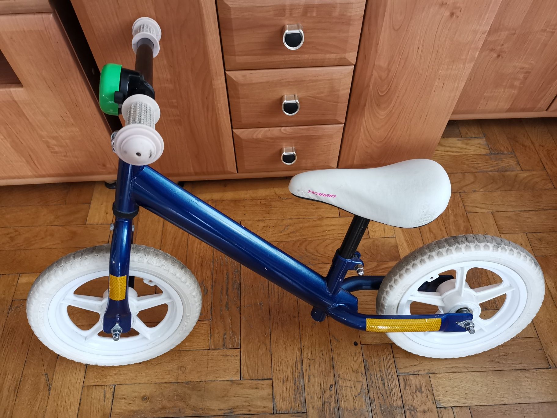 Rowerek biegowy 3-5 lat metalowa rama dla chłopca niebieski