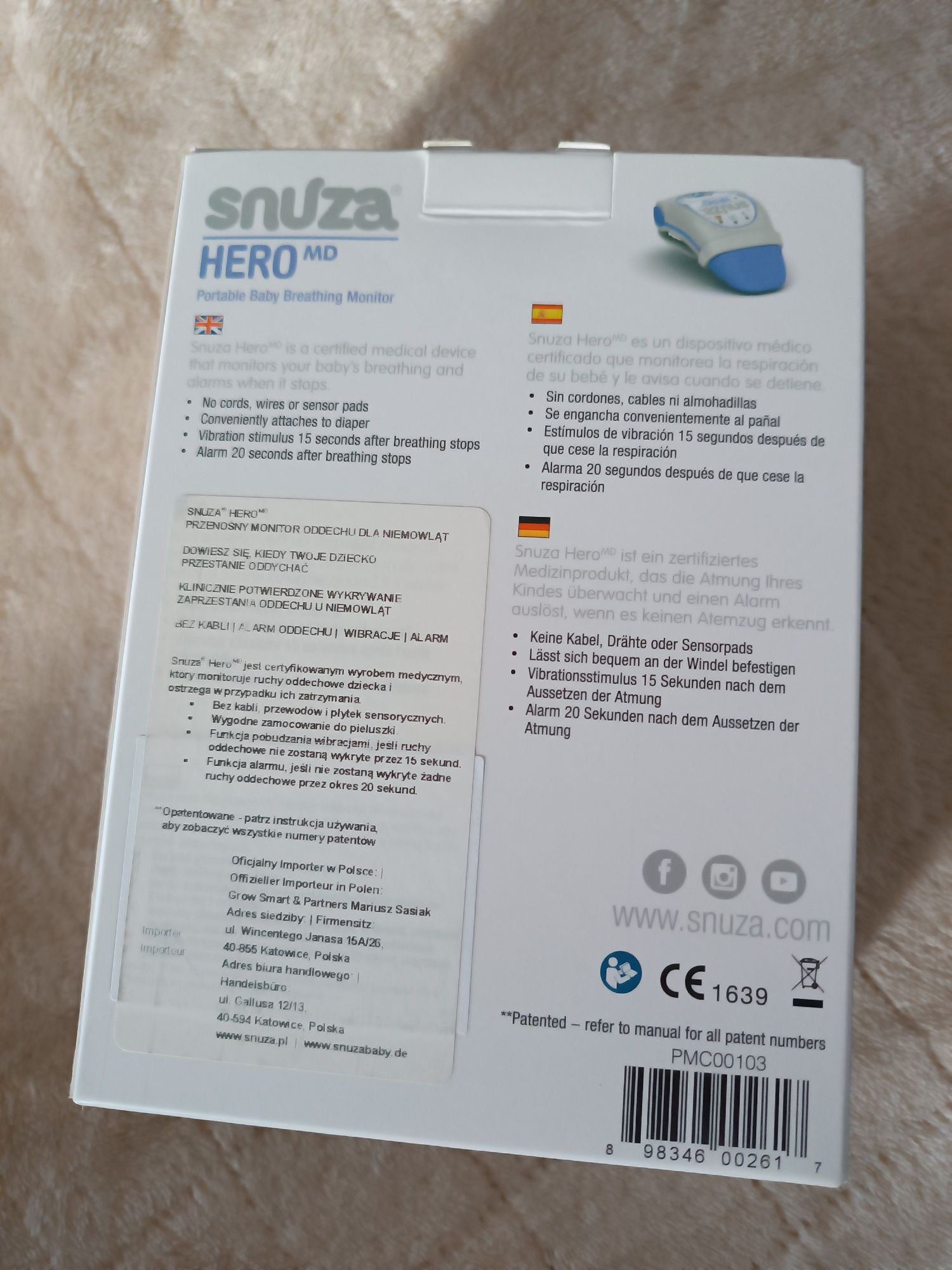 Monitor oddechu SNUZA HERO MD nowy
