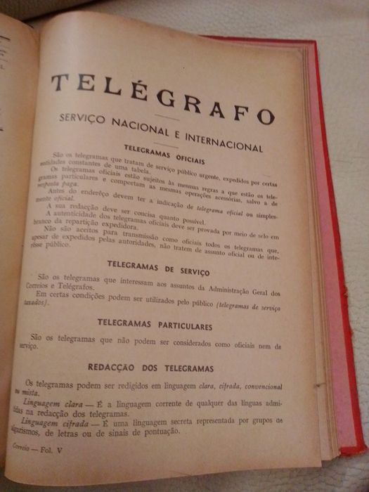 Antigo Livro Guia/Anuário dos Correios/Telégrafos e Telefones de 1948