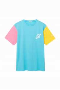 T-Shirt Oversize Kolorowe Rekawy Casual Desigual