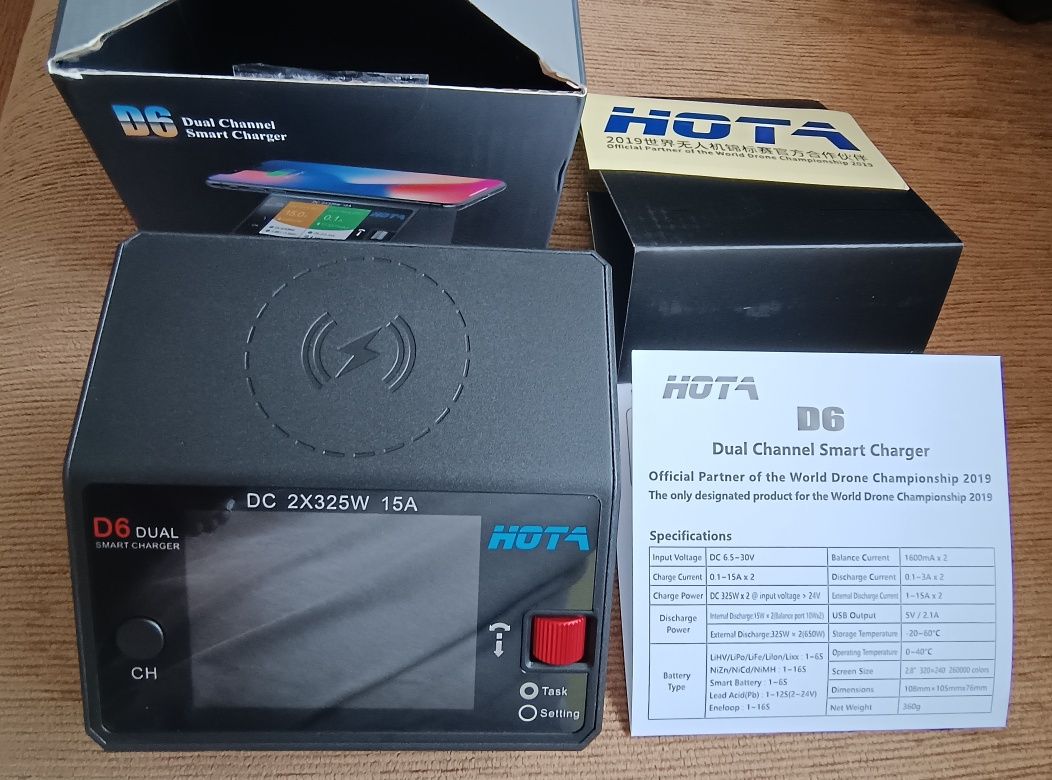 Hota D6 dual charger dc650w 15a,зарядка,бж,балансир.