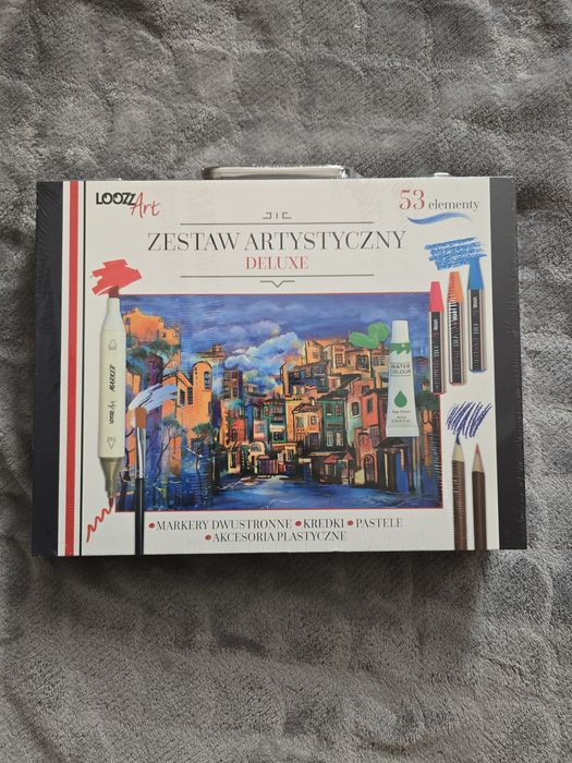 ZESTAW Artystyczny DELUXE LOOZZ Art Walizka 53 el. Markery Kredki Farb