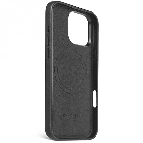 Etui Decoded Leather Backcover z MagSafe do iPhone 16 Pro Max - czarne