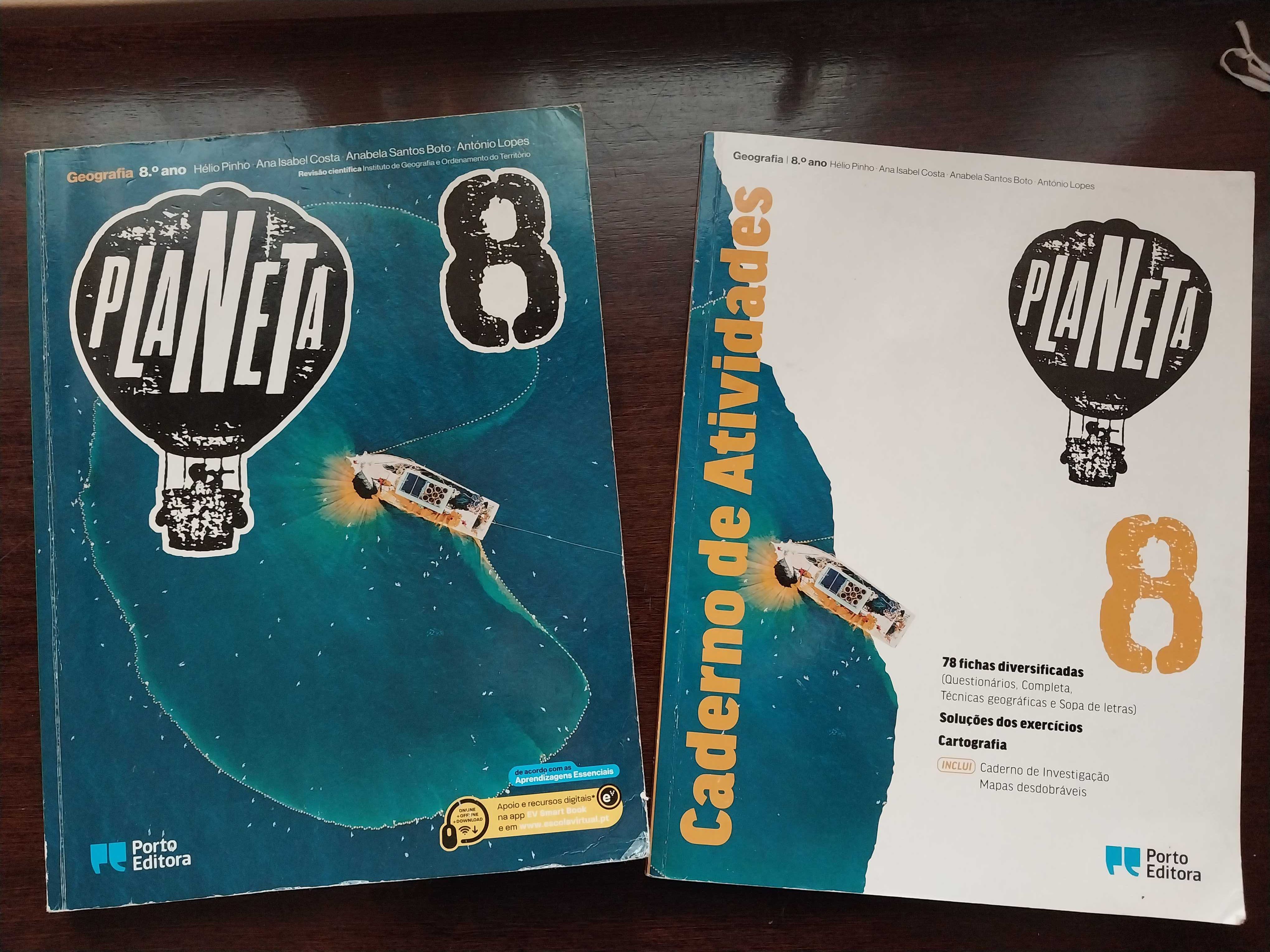 Manual e Caderno de Atividades de Geologia Planeta 8.
