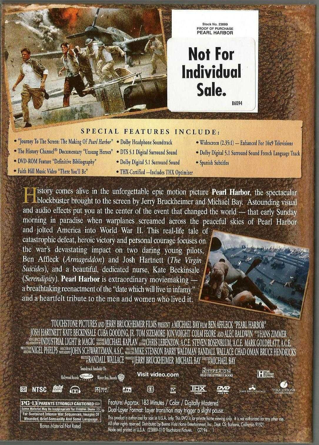 60th Anniv Commemorative Edition Pearl Harbour 2 DVD e 1 DVD Tora Tora