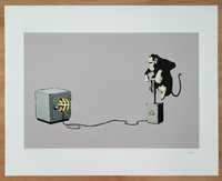 Banksy reprodukcja grafika " Detonator" certyfikat