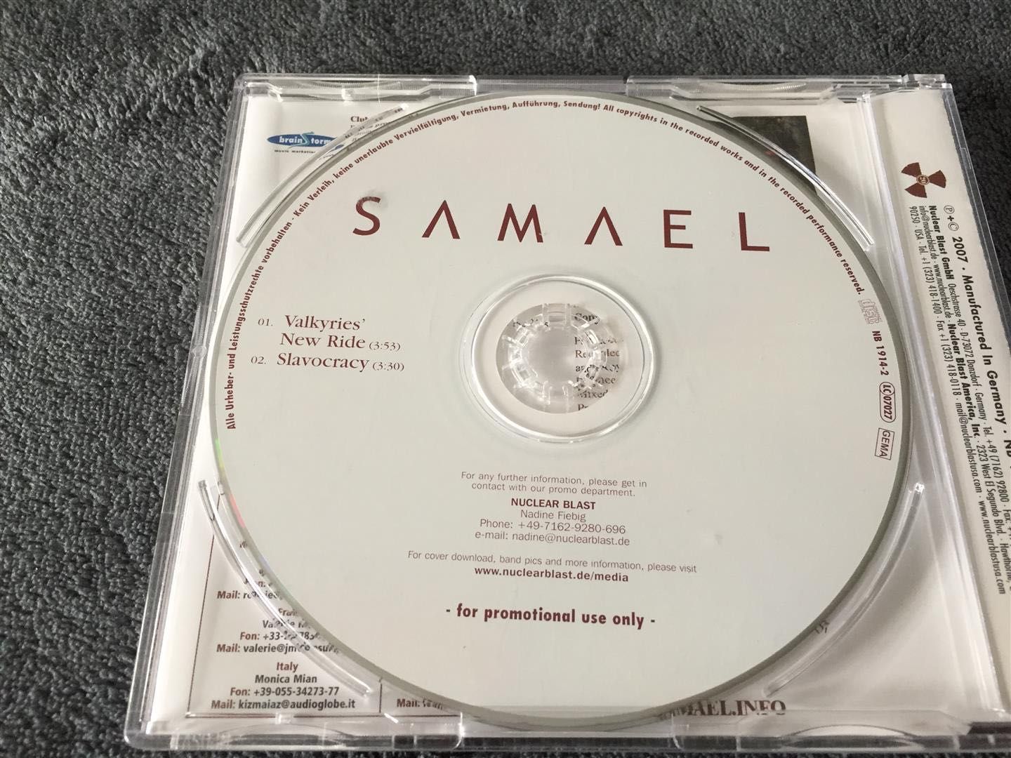 Samael - Valkyries' New Ride / Slavocracy Club Promo EP/CD NB 2007 RAR