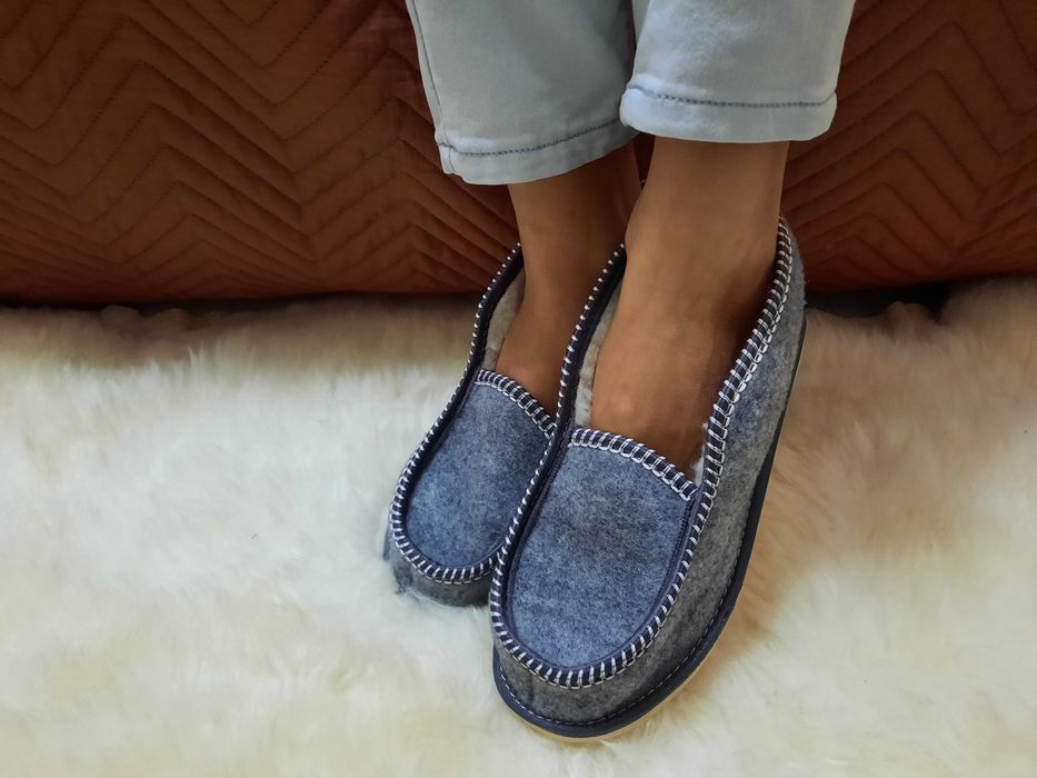 Чоловічі та жіночі кімнатні чуні-калоші з овчиною, тапочки-чуні