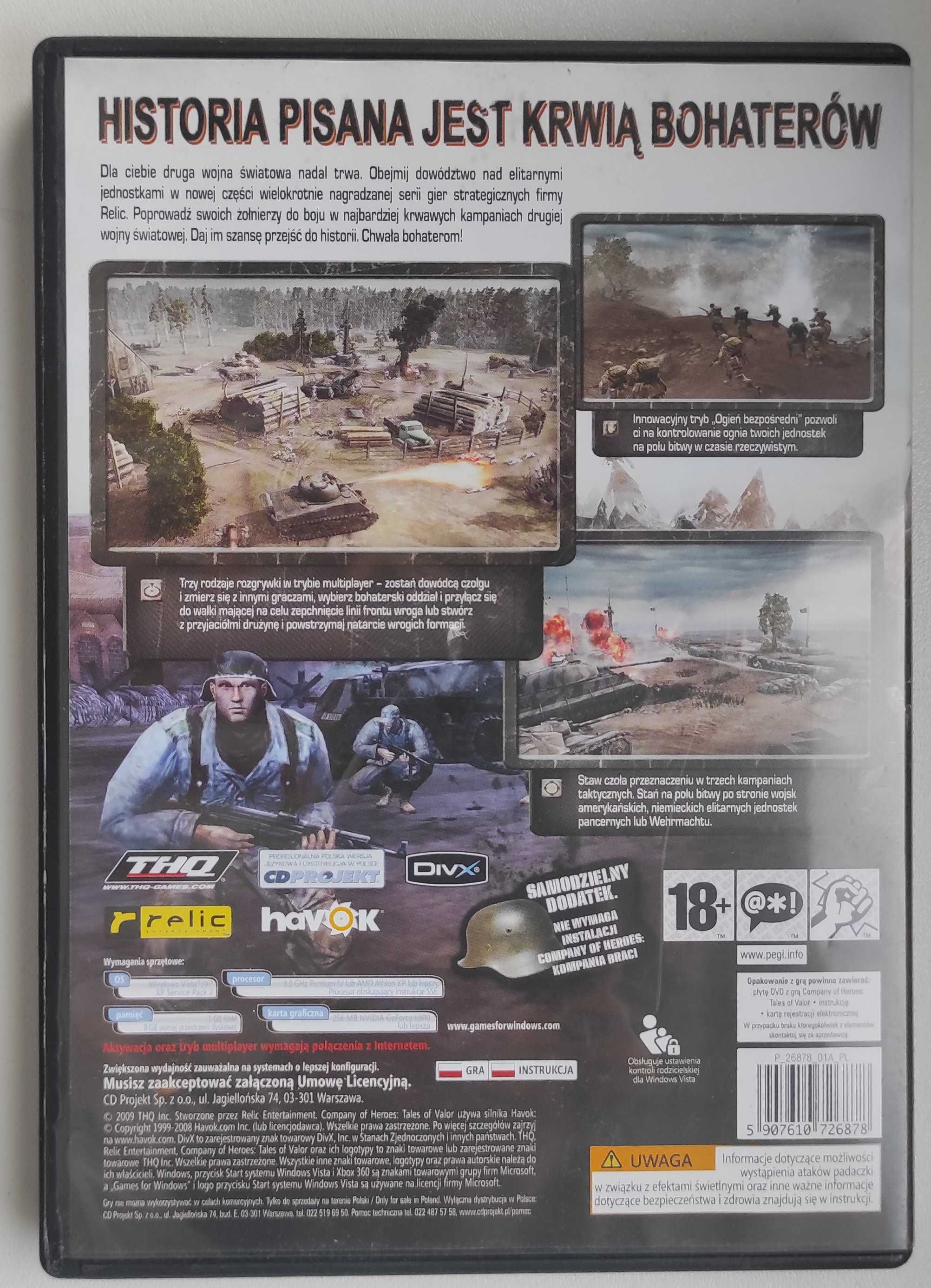 Company of Heroes (Kompania Braci) + Tales of Valor zestaw PL PC