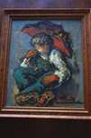 Óleo sobre tela de Michel PIEL, L´Enfant a L´ Ombrelle