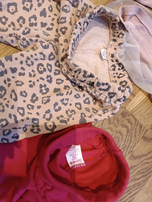 Zestaw spodnie Smyk Elza ocieplane bluzeczka Zara 98 tiul