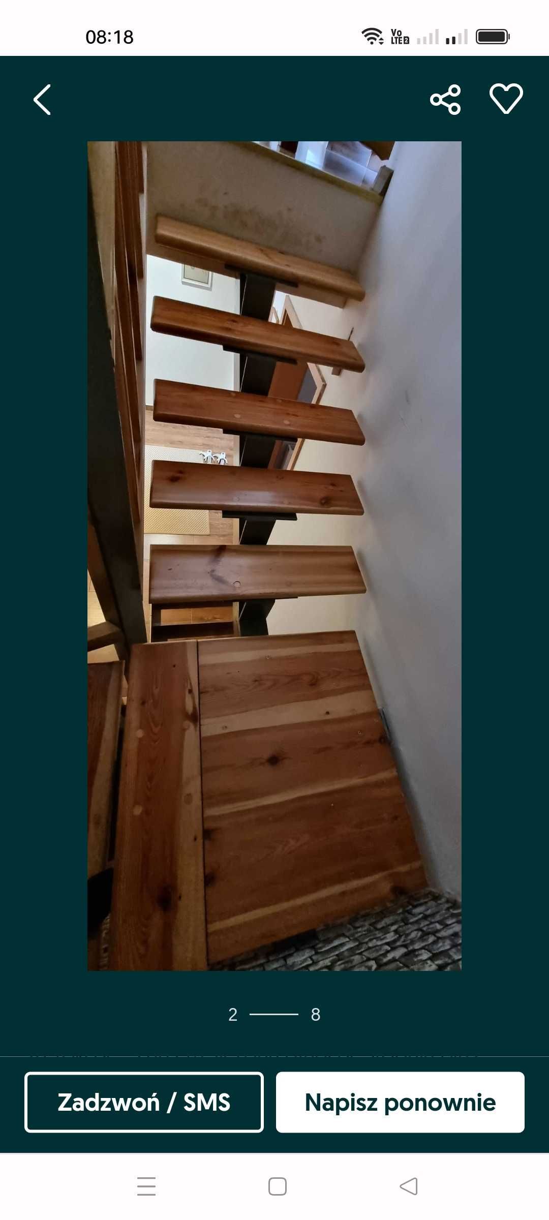 Sprzedam schody używane 29stopni z barierkami sosna bez stelaża lub za