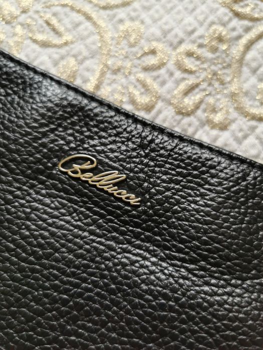 Torebka skórzana skóra naturalna Bellucci na ramię listonoszka czarna
