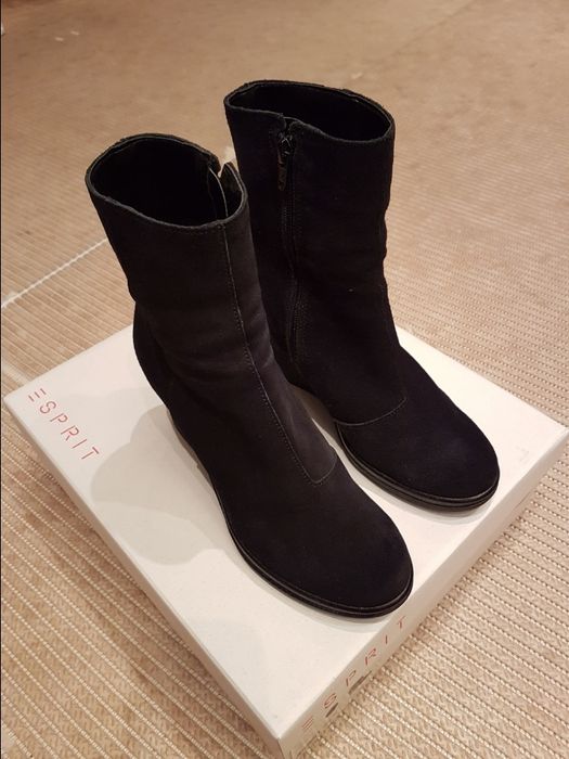 Buty botki platformy esprit zamszowe rozm. 38 czarne