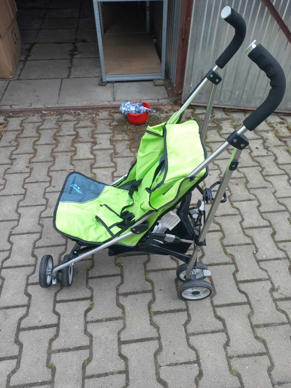 Caretero Alfa Zielony wózek spacerowy dla dzieci JAK NOWY