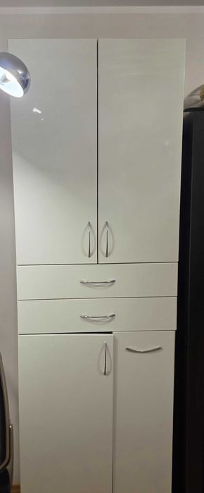 Szafka łazienkowa slupek biala lakierowana 2,23x70x42 cm