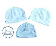 3 Gorros (Brancos e Cinzento) Recém-Nascido