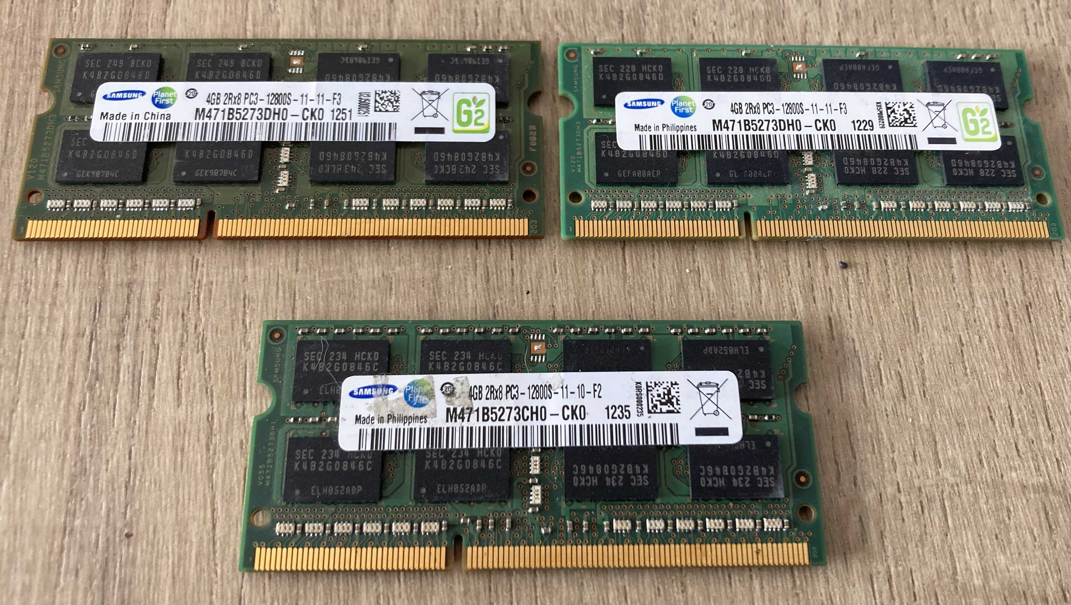 RAM Samsung DDR3 4GB 2Rx8 PC3-12800S 1600MHz